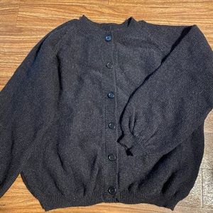 L/ENVERS Black Wool Cardigan